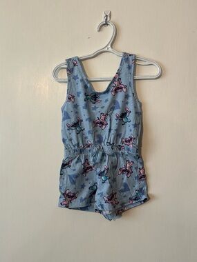 Girls Disney Lilo and stitch Light Blue  Print Romper size 4